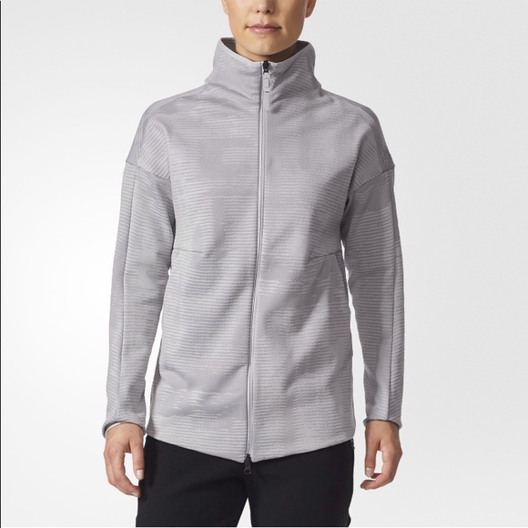 adidas Jackets & Blazers - Adidas Z.N.E. Pulse Jacquard Coverup Gray Sz L NWT